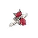BAGUE CHAT en GRENAT et BRILLANTS BAGUE CHAT en GRENAT et BRILLANTS