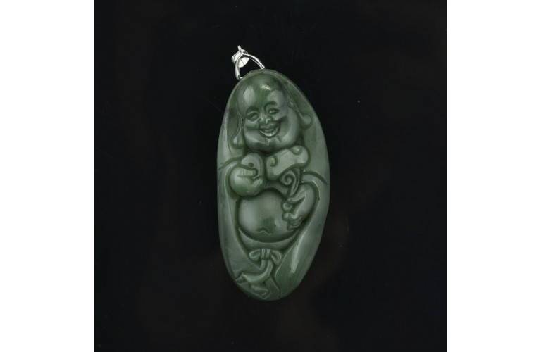 PENDENTIF BOUDDHA RIEUR EN JADE VERT PENDENTIF BOUDDHA RIEUR EN JADE VERT