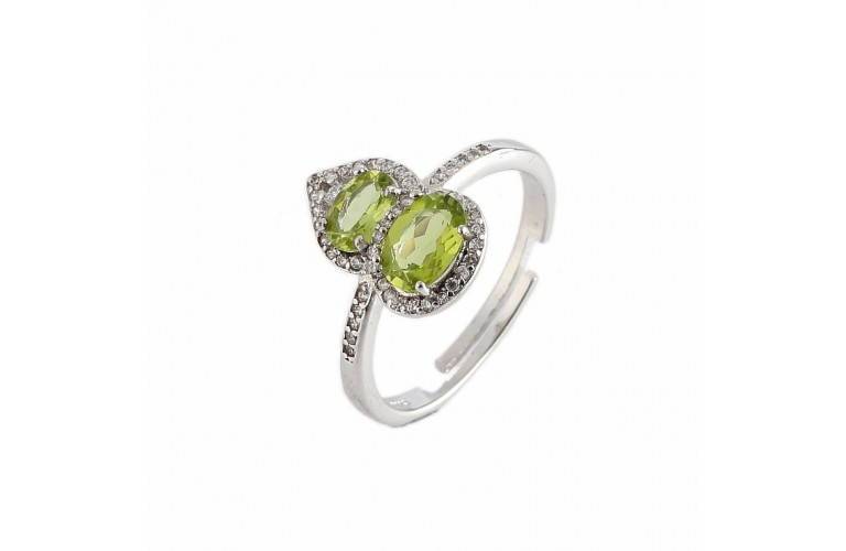 BAGUE GOURDE WU LOU en PERIDOT et BRILLANTS BAGUE GOURDE WU LOU en PERIDOT et BRILLANTS