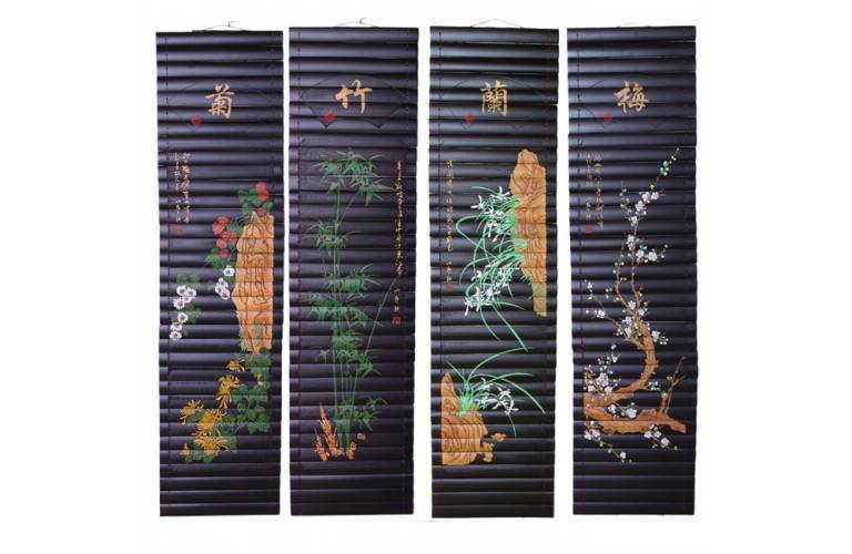 4 PEINTURES sur BAMBOU 4 PEINTURES sur BAMBOU