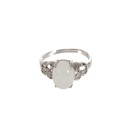 Bague Perle Jade Blanc