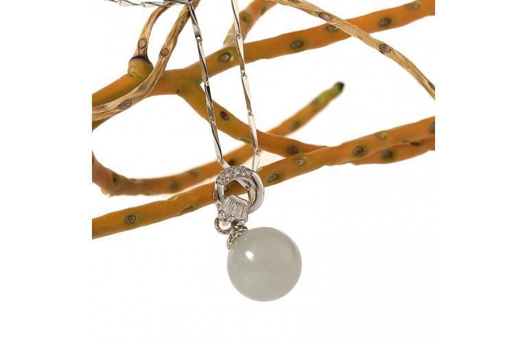 COLLIER CLASSIQUE PERLE - Jade et Argent COLLIER CLASSIQUE PERLE - Jade et Argent