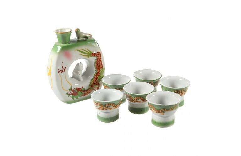 SERVICE A SAKE ASIATIQUE VERT SERVICE A SAKE ASIATIQUE VERT
