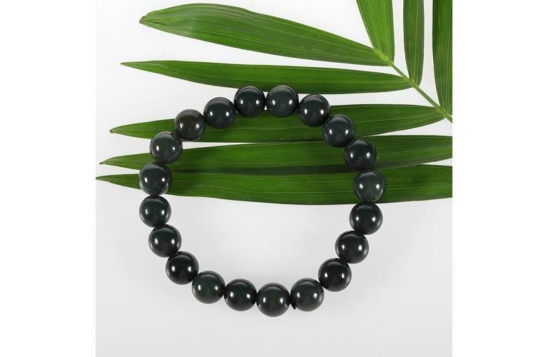 BRACELET en JADE VERT - PERLES 9-10 mm BRACELET en JADE VERT - PERLES 9-10 mm