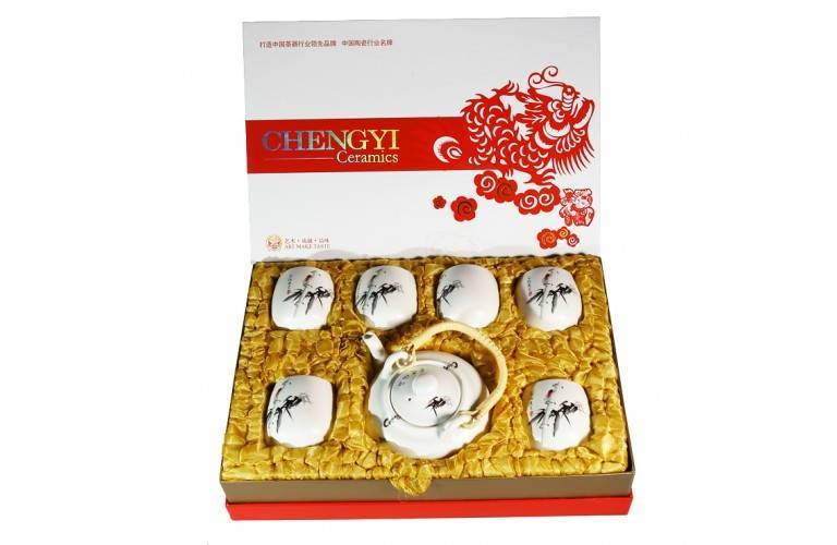 COFFRET SERVICE à THE - MOTIF BAMBOU COFFRET SERVICE à THE - MOTIF BAMBOU