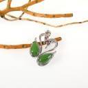 PENDENTIF CYGNES en JADE et ARGENT PENDENTIF CYGNES en JADE et ARGENT