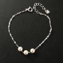 Bracelet 3 Perles - Argent