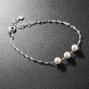 Bracelet 3 Perles - Argent