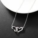 Collier Double Coeur - Argent