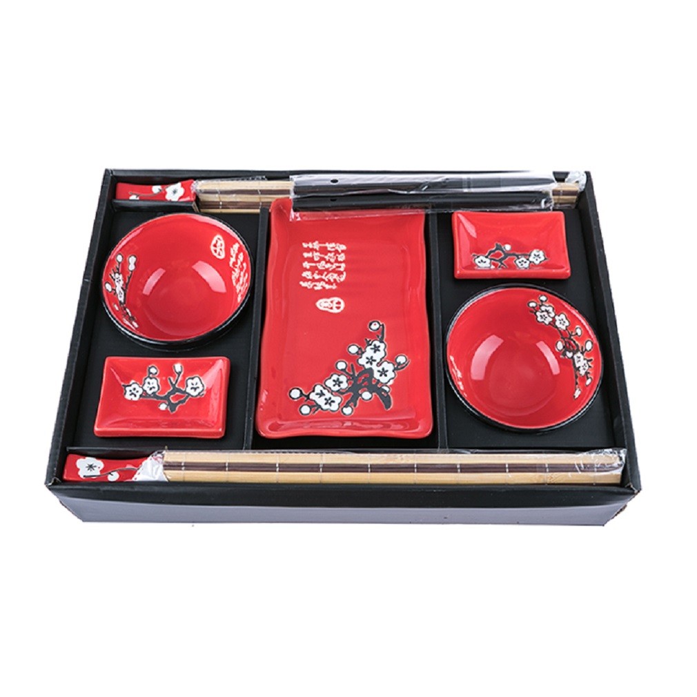 Coffret ambiance repas japonais décoré de fleurs de cerisier