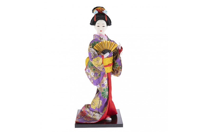 POUPEE JAPONAISE EN KIMONO MAUVE POUPEE JAPONAISE EN KIMONO MAUVE