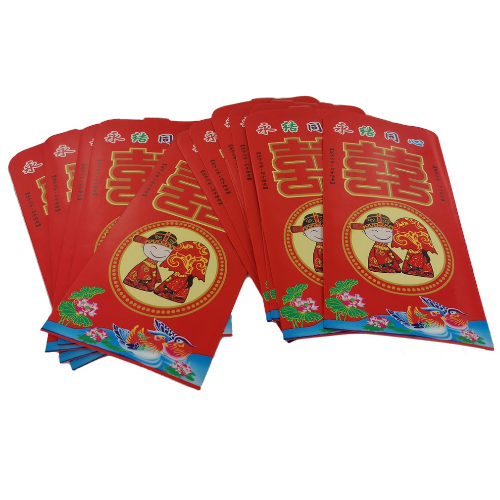 Enveloppe Rouge Chinoise,Enveloppes Rouges,Enveloppe Rouge Hongbao Chinois  à Hongbao Mariage avec des Mariage du Nouvel An de la Fête du Printemps,(17  * 9cm) Enveloppes Rouges de bon augure10PCS : : Fournitures de