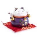 Statuette Tirelire Maneki Neko Japonais Mauve