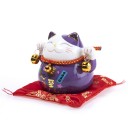 Statuette Tirelire Maneki Neko Japonais Mauve