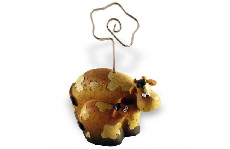 PORTE PHOTO ORIGINAL FIGURINE VACHE ET VEAU