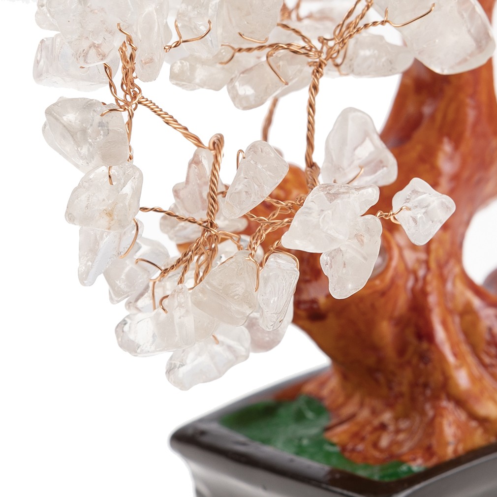 Arbre Feng Shui En Véritable Améthyste Sur Base De Fluorite - Hauteur 12 Cm - Décoration Zen Et Pierre Naturelle