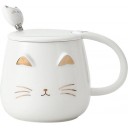 Lot 2 Tasses MANEKI NEKO japonais - Rose et Blanc