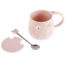 Lot 2 Tasses MANEKI NEKO japonais - Rose et Blanc