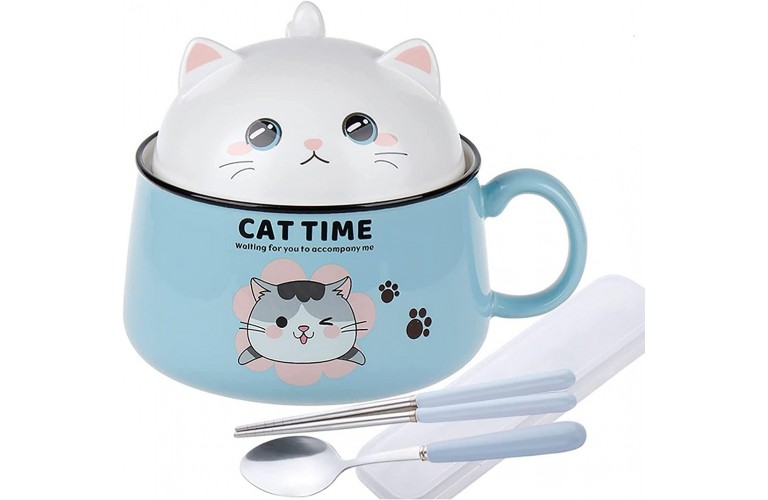 BOL à RAMEN CHAT KAWAII - BLEU BOL à RAMEN CHAT KAWAII - BLEU