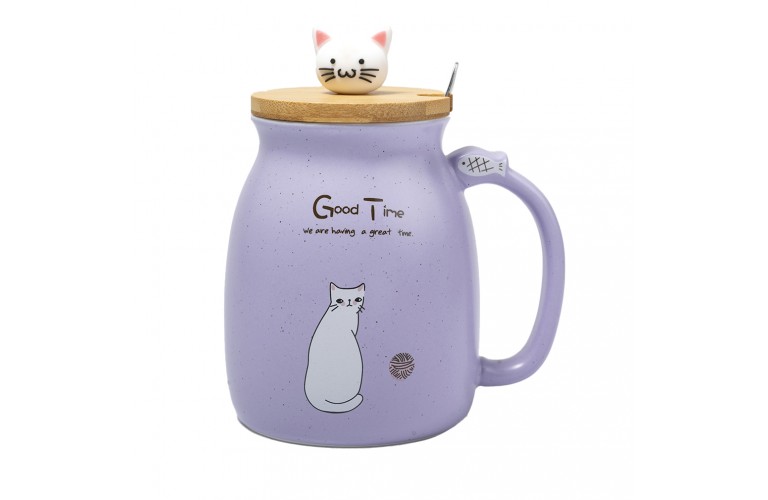 TASSE CHAT KAWAII - MAUVE