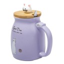 Tasse Japonaise Chat Kawaii - Mauve