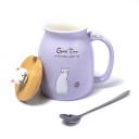 Tasse Japonaise Chat Kawaii - Mauve