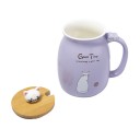 Tasse Japonaise Chat Kawaii - Mauve