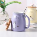 Tasse Japonaise Chat Kawaii - Mauve