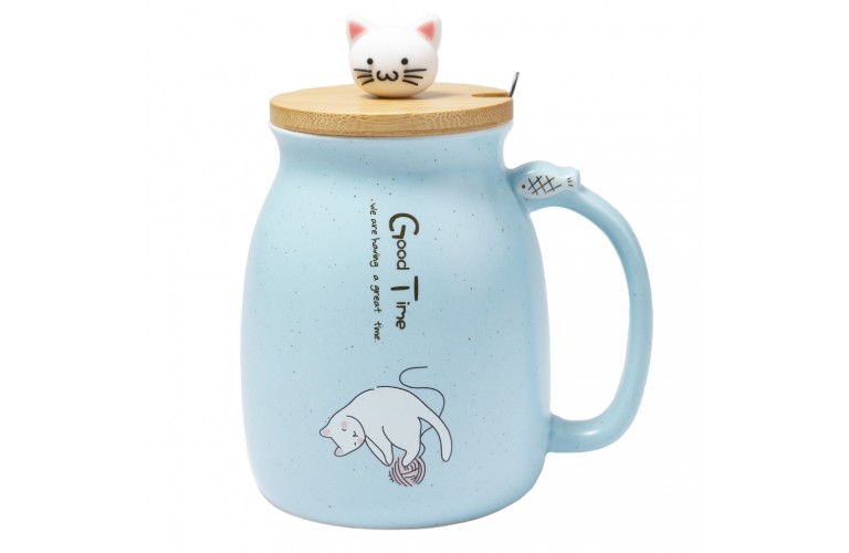 TASSE CHAT KAWAII - BLEUE