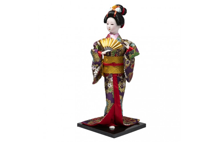 POUPEE JAPONAISE EN KIMONO MAUVE POUPEE JAPONAISE EN KIMONO MAUVE