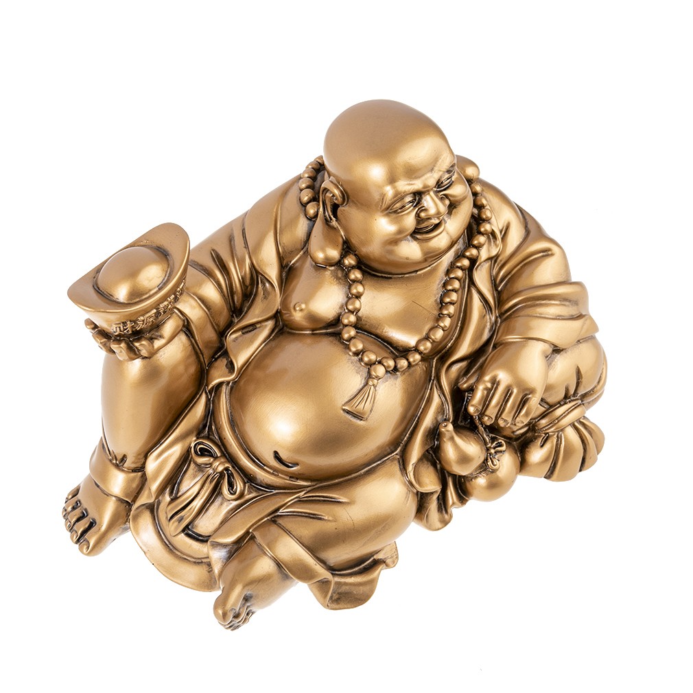 Méga grand bouddha rieur gris 60cm