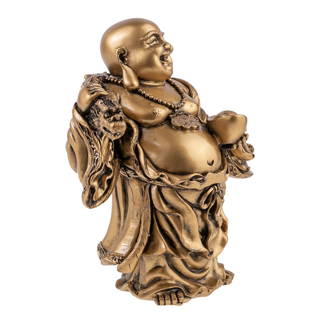 Bouddha Rieur en Bois - Statuette Bouddhiste en Bois - Spiritualis