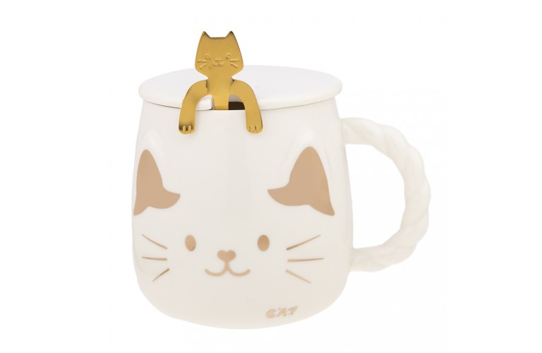 TASSE CHAT JAPONAIS - TEINTE BLANCHE