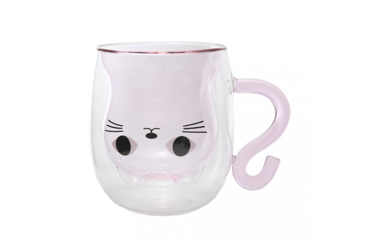 TASSE DOUBLE PAROI - CHAT KAWAII ROSE
