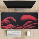 TAPIS DE SOURIS - Vague Rouge Japonaise