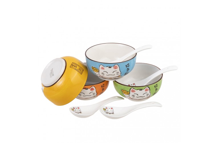 COFFRET BOLS et CUILLERES MANEKI NEKO