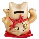 Statuette Chat Japonais Maneki Neko - Teinte Dorée