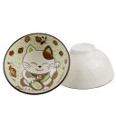 2 BOLS CHAT MANEKI NEKO - Rouge et Vert