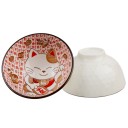 2 BOLS CHAT MANEKI NEKO - Rouge et Vert