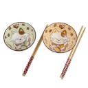 2 BOLS CHAT MANEKI NEKO - Orange et Vert