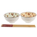 2 BOLS CHAT MANEKI NEKO - Orange et Vert