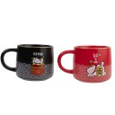 tasses rouge et noir maneki Neko