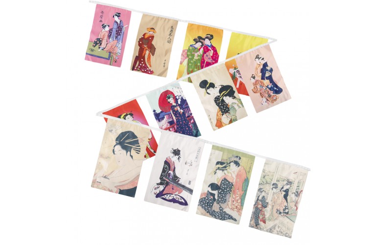 BANDEROLE JAPONAISE - GEISHA - 3 M&egrave;tres