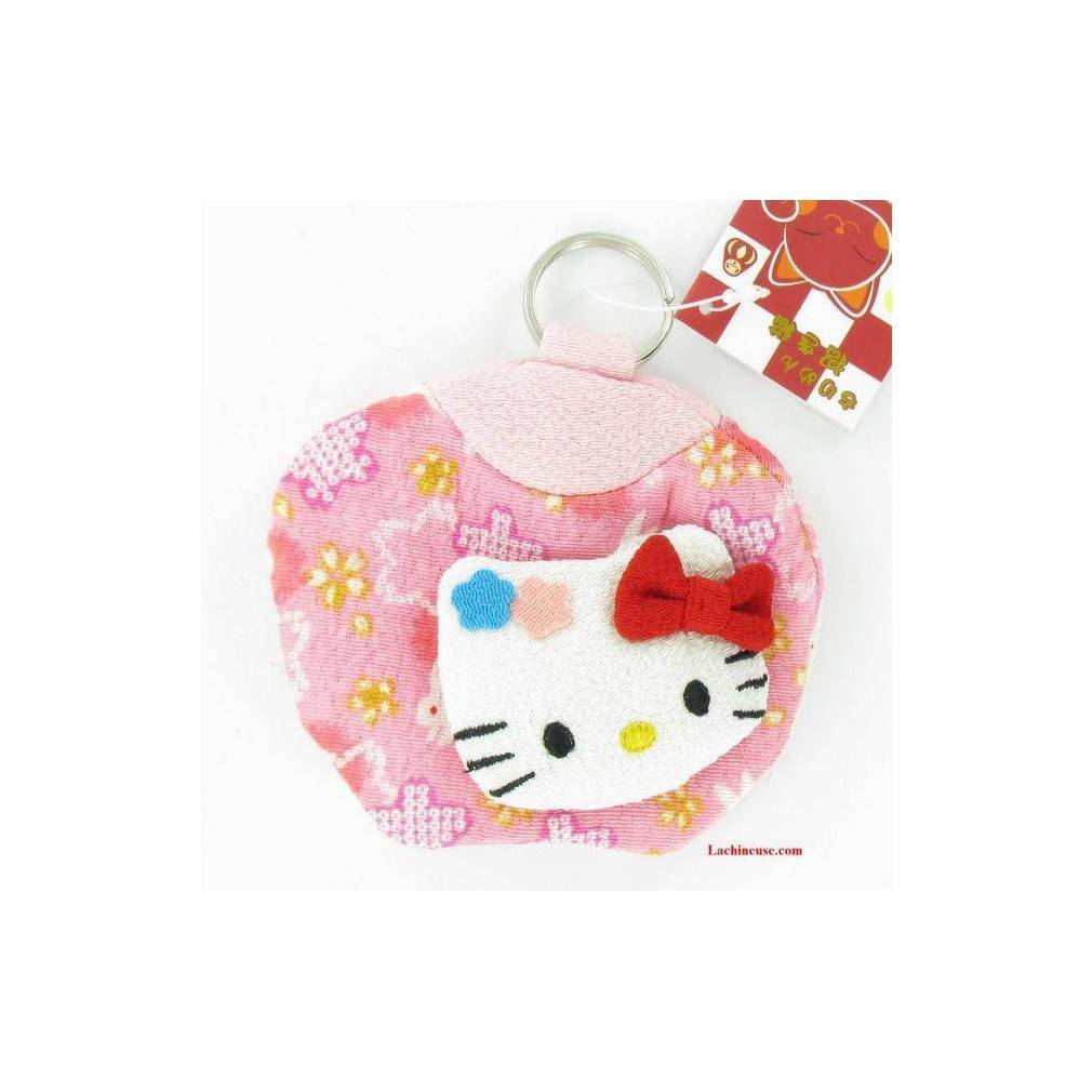 Porte-clés hello kitty en tissu, design japonais