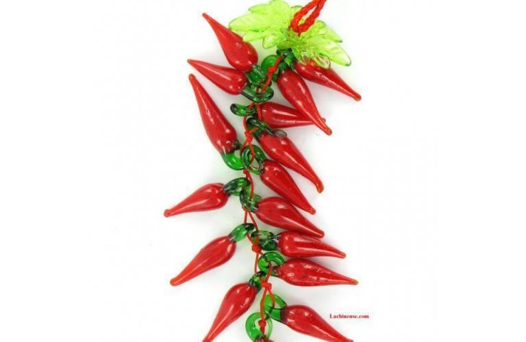 16 PIMENTS en VERRE sur CORDON 16 PIMENTS en VERRE sur CORDON