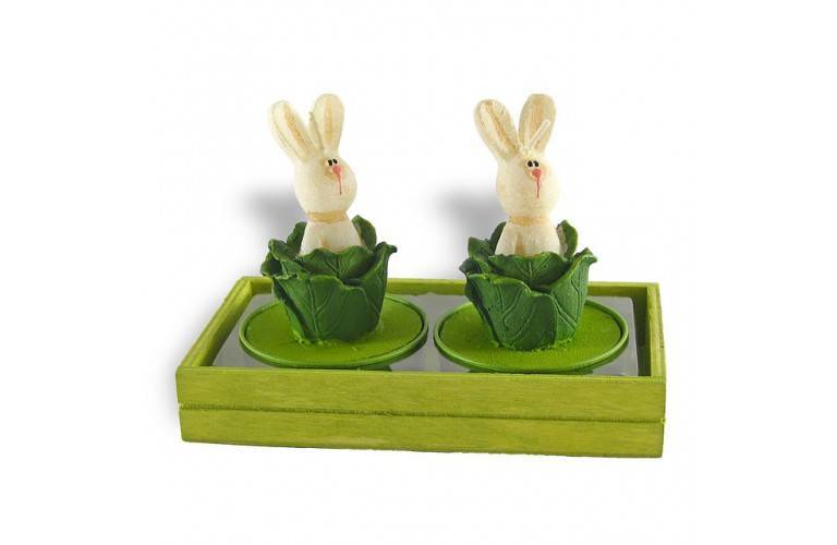 LOT 2 BOUGIES DE FETE LAPINS DANS CHOU LOT 2 BOUGIES DE FETE LAPINS DANS CHOU