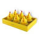 SERIE DE 6 BOUGIES AMBIANCE POULES JAUNES SERIE DE 6 BOUGIES AMBIANCE POULES JAUNES