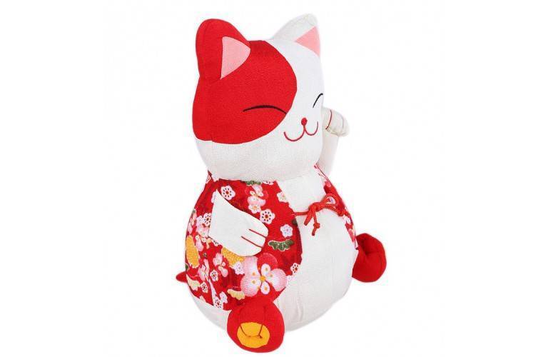 CHAT JAPONAIS en TISSU - Teinte Rouge CHAT JAPONAIS en TISSU - Teinte Rouge