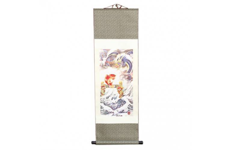 PEINTURE TRADITIONNELLE CHINOISE - Carpe sautant la porte du Dragon PEINTURE TRADITIONNELLE CHINOISE - Carpe sautant la porte du Dragon