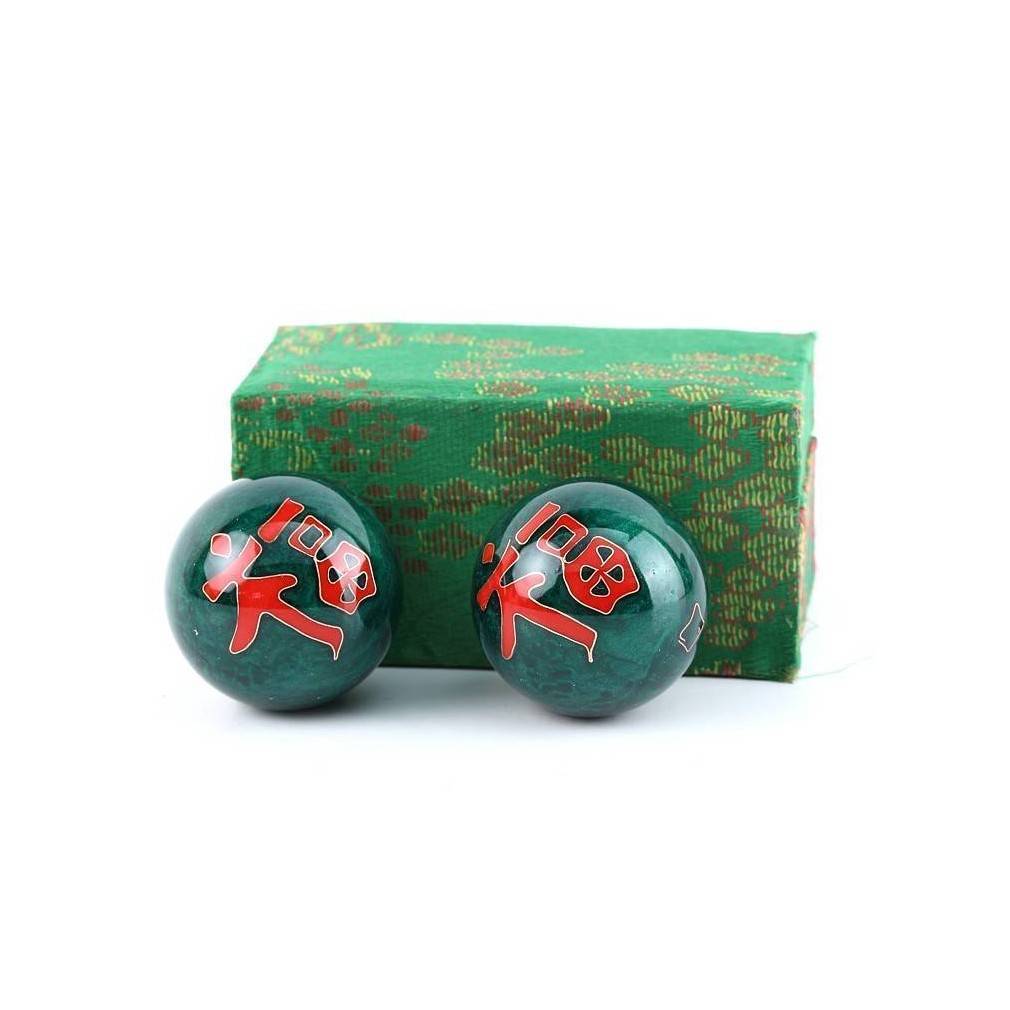 Lachineuse - Coffret Boules Qi Gong Yin Yang - Boules Chinoises Anti Stress  en Émail ⌀ 40 mm - Boules de Santé - Coffret Cadeau Relaxation Zen - Objet